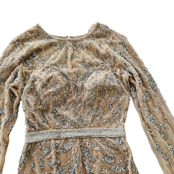 Mac Duggal #5124 Mocha Sequin Full Maxi Dress Size 4 NEW Wedding Party Prom - Picture 4 of 16